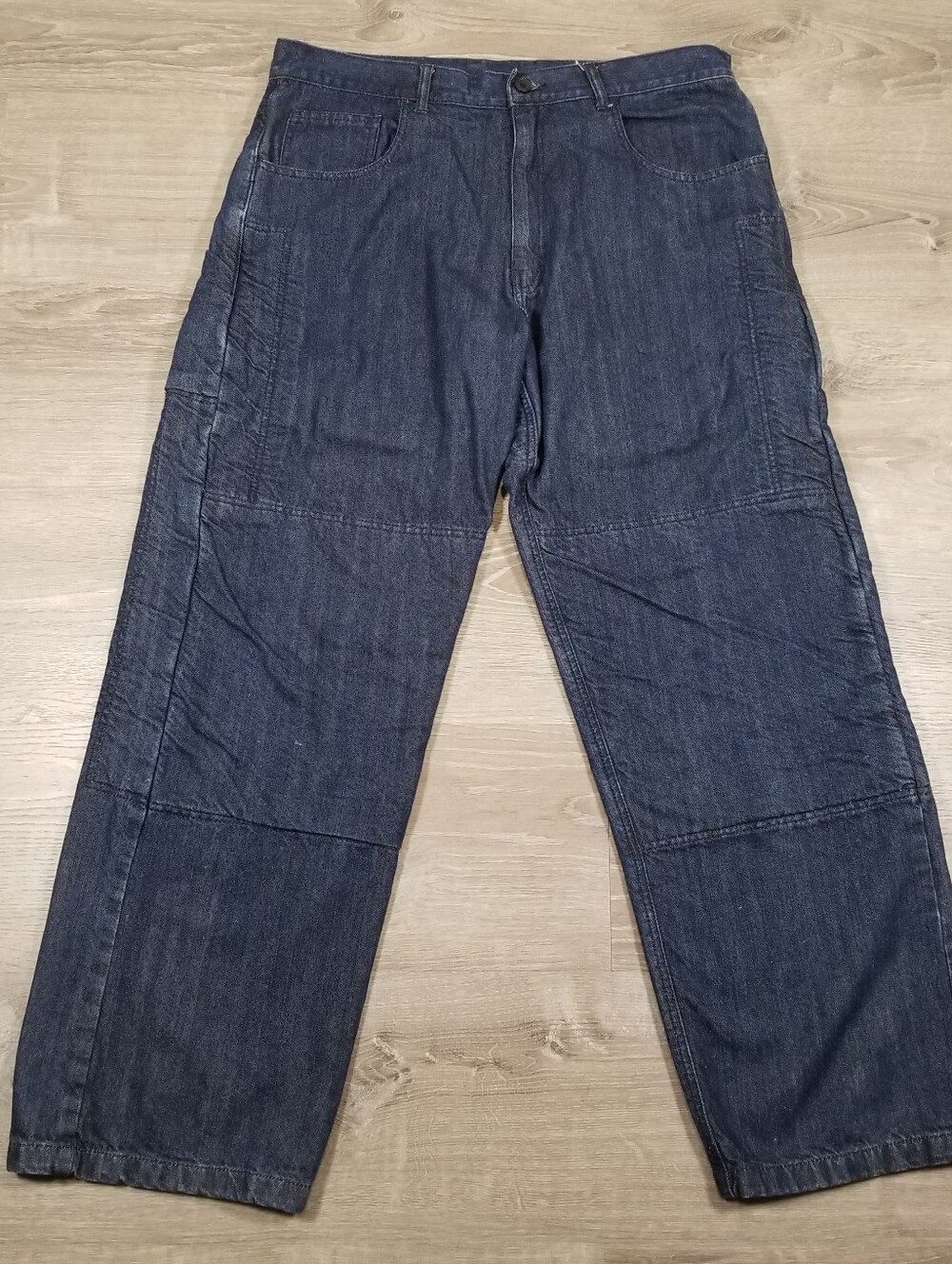 AGVSPORT Kevlar Reinforced Motorcycle Riding Jeans Mens 38x32 Blue Cotton Biker